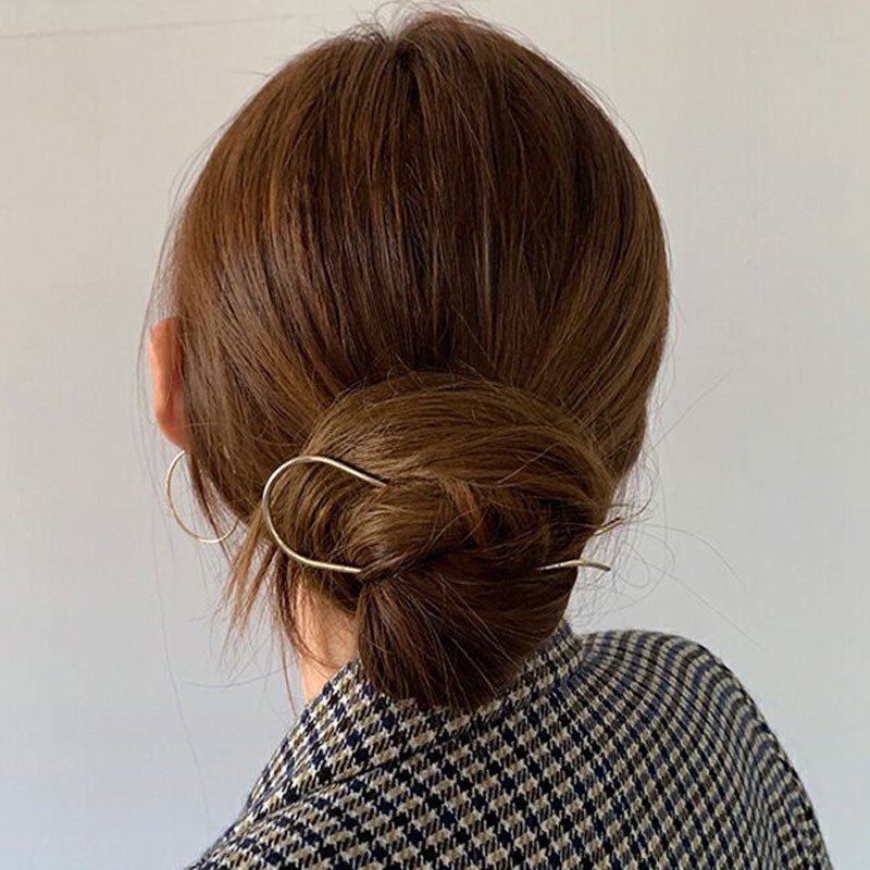 U-shape Metal Hairpin Korean Style Modern Daily Antique Antik Elegant Hair Accessories Wanita Pin Cepol Sanggul Rambut Hair Bun Jepit besi Jepitan Gold Silver Pretty Classic Casual Style Tusuk Konde