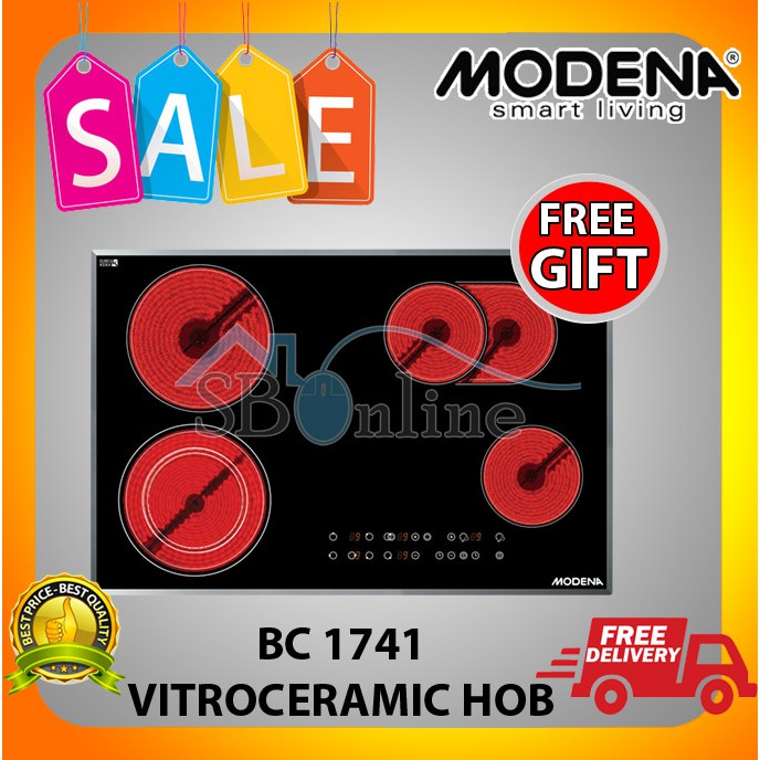 MODENA Kompor Gas Tanam 4 Tungku VETROCERAMIC Hob - BC 1741