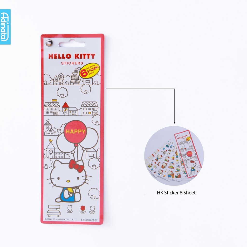 

Hello Kitty Happy Sticker 6 Sheet - Adinata / Sticker 1405-6102
