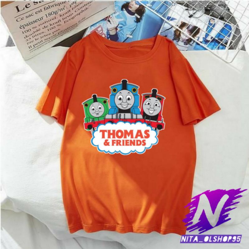 baju anak Thomas and freand kaos kartun anak kereta tomas