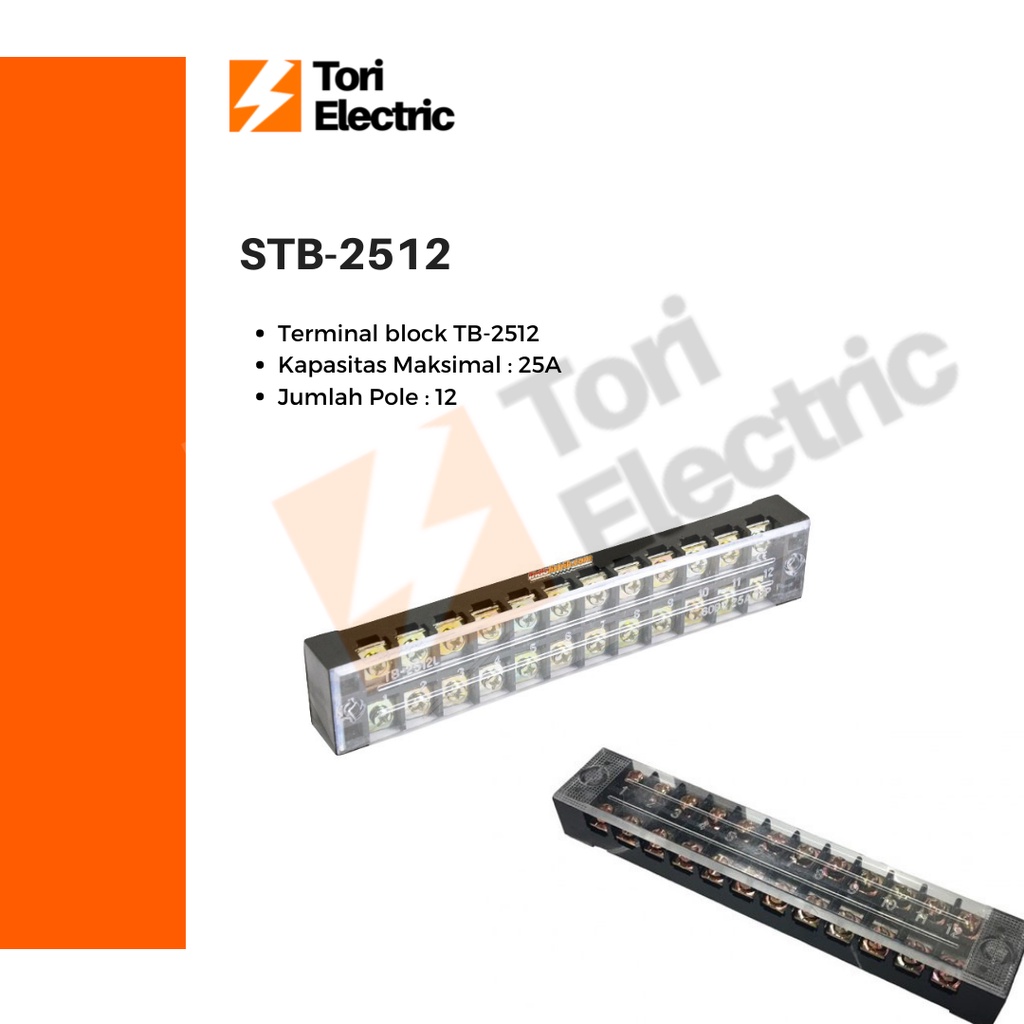 Terminal Block Kaca Terminal Blok TB-2512 25A 12P