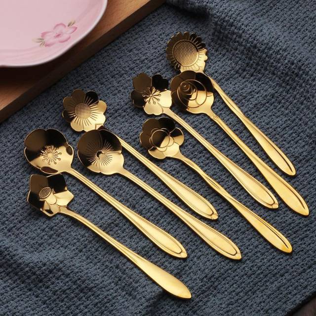 Dessert Spoon Motif Bunga. (pendek)