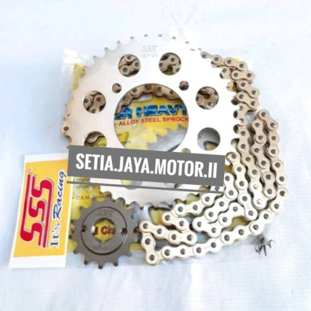Gear set sss 415 tipis.supra lama.grand.revo.legenda.honda win.cs1.set gear sss 415 tipis