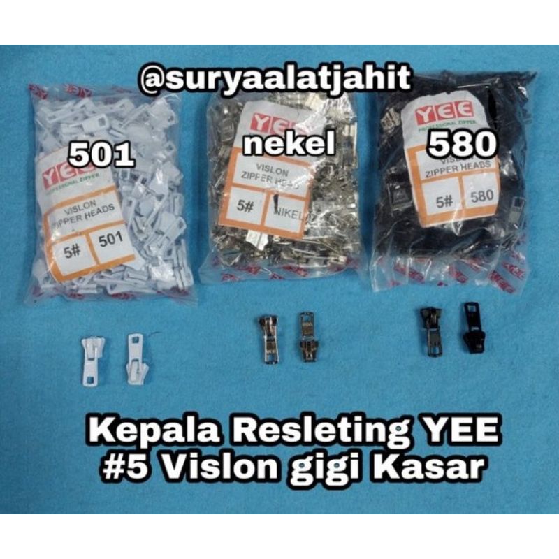 kepala Resleting YEE No.5 Vislon @100pcs =rp.106.500/100pcs