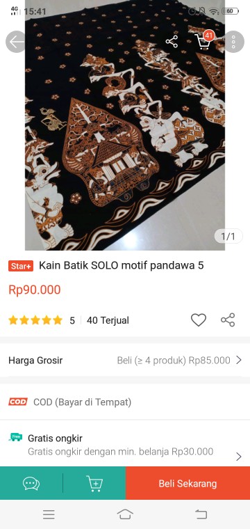Kain Batik Solo Motif Pandawa 5