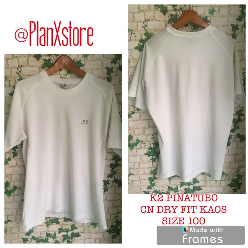 K2 PINATUBO CREW NECK KAOS DRY FIT PRELOVED TERJANGKAU WARNA PUTIH