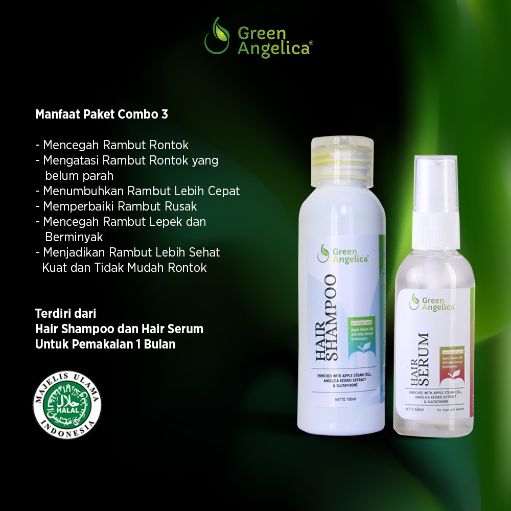 OBAT PENUMBUH RAMBUT Paket Combo 1 Green Angelica Atasi Rambut OBAT PENUMBUH RAMBUT Paket Combo 1 Green Angelica Atasi Rambut
