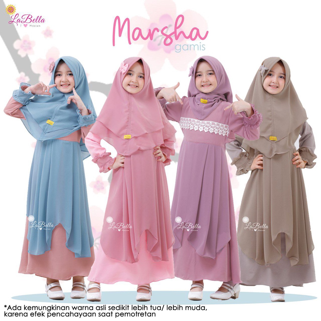 Baju Muslim Setelan Gamis Anak Labella Marsha Series