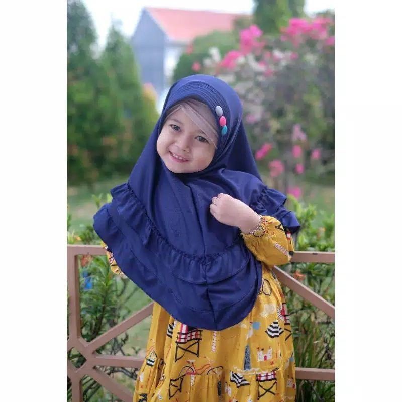 Kerudung Anak 3 Kancing Instant Premium 3-6 Tahun Terbaru | Jilbab Lucu Bayi Perempuan Sekolah Tk | Hijab Tanggung Baby Sd Bahan Jersey Lembut Adem