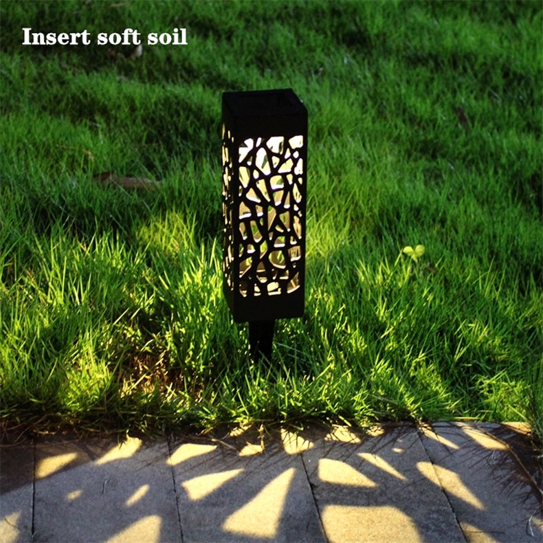TaffLED Lampu Taman tenaga matahari Solar Panel lampu hias tancap taman rumput tanah kebun anti air Garden Ground Plug Warm Light LED Solar Garden Light Outdoor Solar Powered Lamp Lantern Waterproof Landscape Lighting for Pathway Patio Yard Decoration