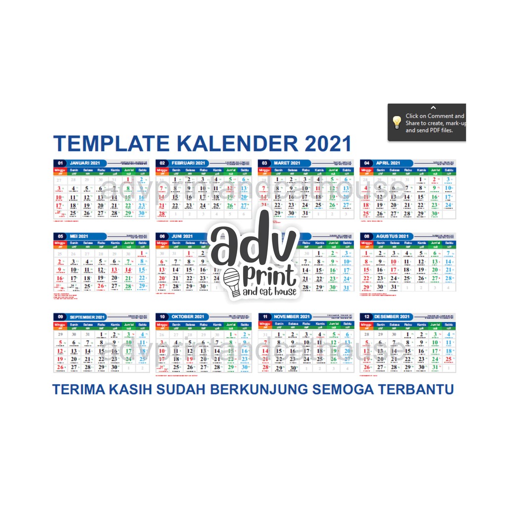 Kalender 2021 Lengkap Jawa Pdf Template Kalender 2021 File Cdr Corel Draw Lengkap Hijriyah 8590