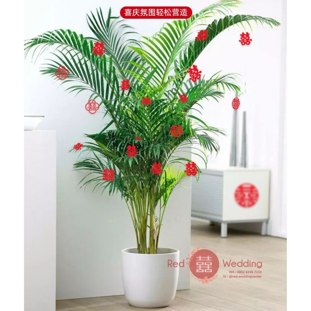 [5CM] Shuang Xi Kecil Wedding Double Happiness dekorasi Sangjit taburan hiasan barang/lampu/dinding