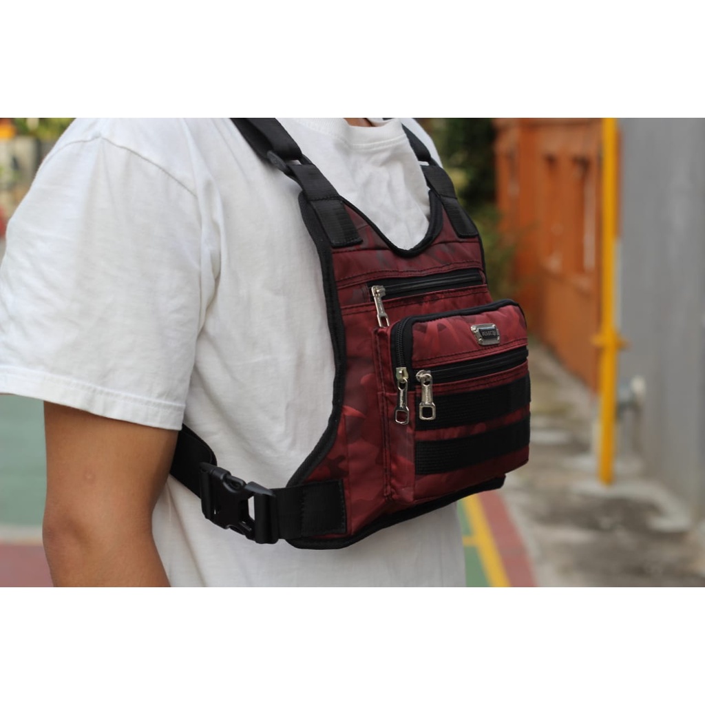 Tas Dada Loreng Terbaru Original Polo Amstar Tas Selempang Dada Chest Bag Chest Rig Bag Tas Rompi Tas Pelindung Dada