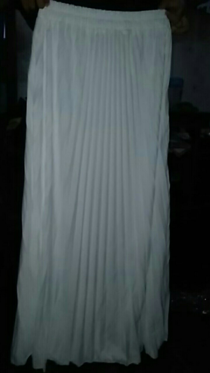 V256wht - Rok Plisket Prisket Putih Tanpa Furing Pleated Skirt Flare Skirt Mayung