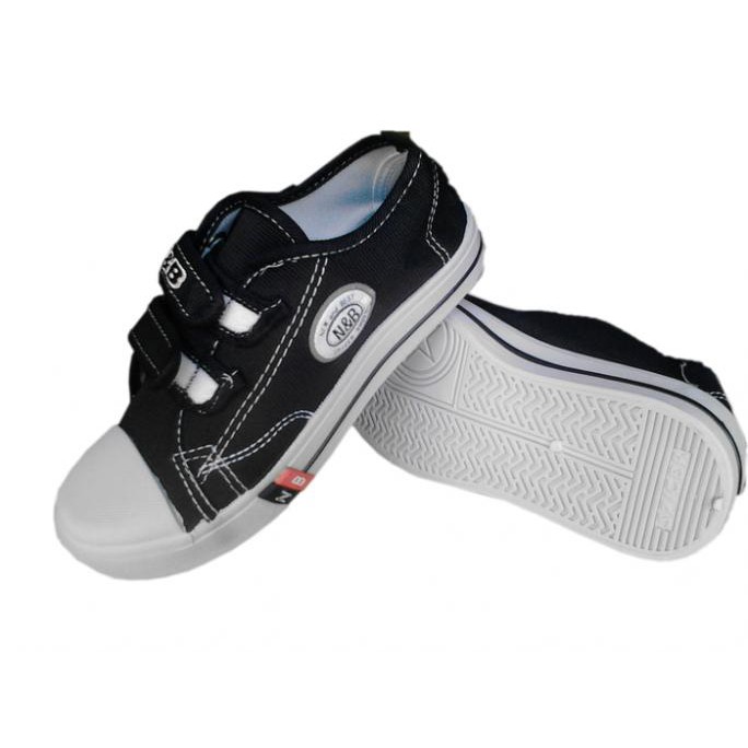 PROMO - SEPATU ANAK SEKOLAH TK SD SMP NB WARNA HITAM VELCRO MURAH ORI BAJU MERMAID
