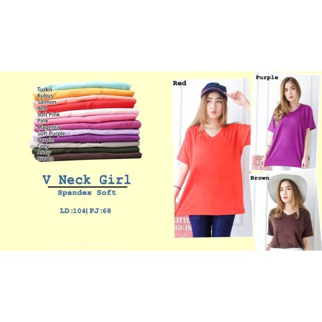KAOS V NECK JUMBO WANITA XXL