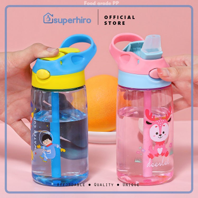 Botol Minum Anak Sedotan Karakter Bottle Food Grade BPA FREE Premium