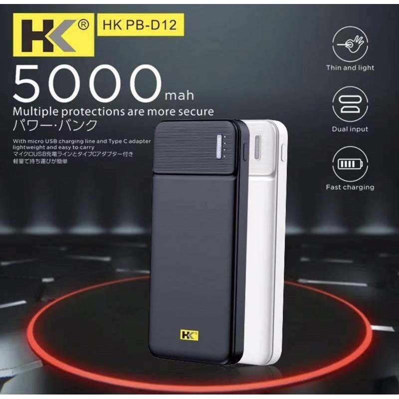 Powerbank HK PB-D12 5000mah Bergaransi