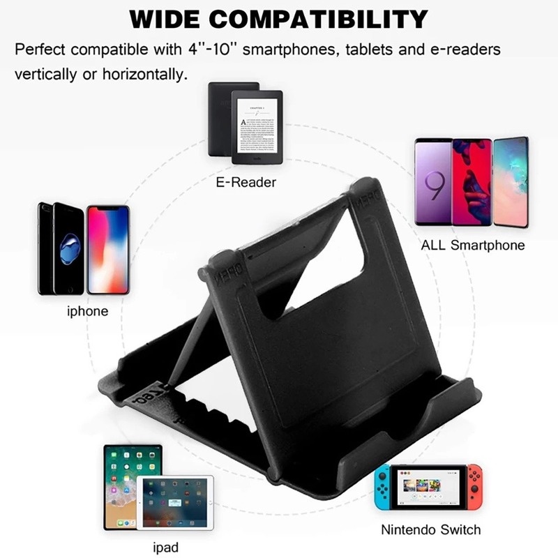 1pc Stand Holder Handphone / Tablet Universal Portable Bahan Plastik Warna Permen