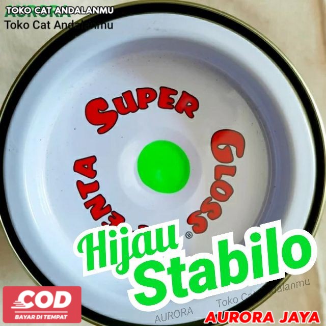 

Cat Penta Super Gloss Hijau Stabilo NC Light Green Fluorent Fluorecent Ijo Skotlet Nyala Cerah - Toko Cat Aurora Jaya