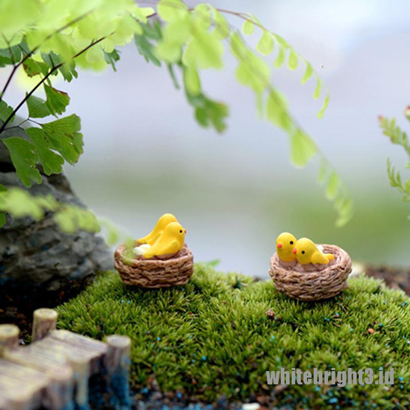 (white3) Miniatur Sarang Burung Bahan resin Untuk Dekorasi Rumah