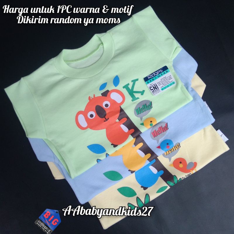 1PC Ridges Kaos Oblong Bayi Full Warna Gambar Lembut Dan SNI UK S-XL