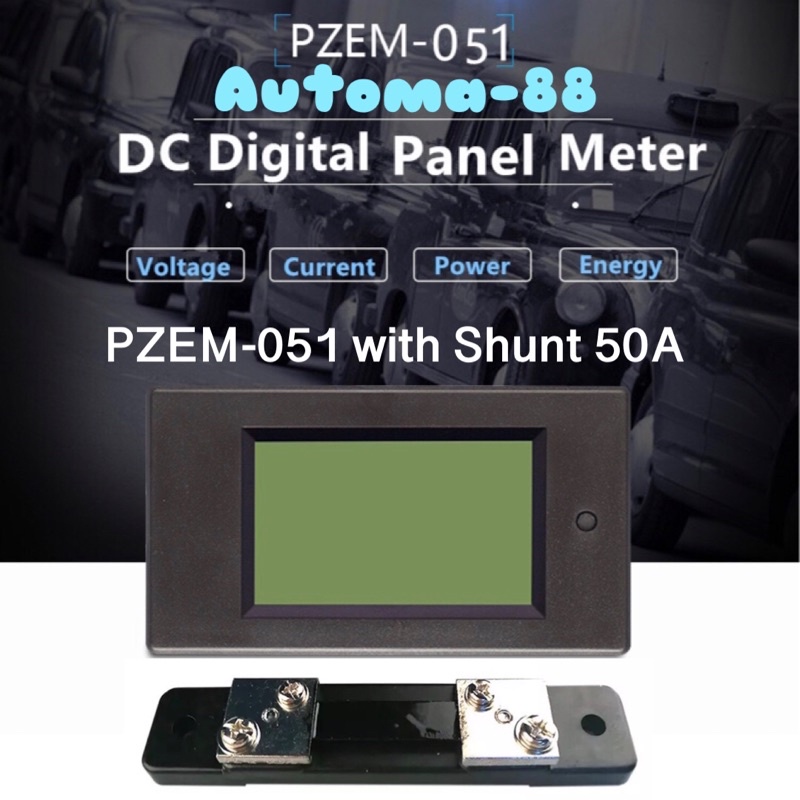 PZEM-051 include Shunt Resistor 50A Digital Kwh Watt volt ampere Solar Energy meter DC 6,5V-100V