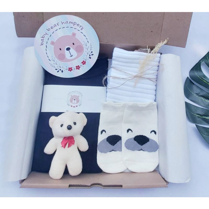 BB1 -  Hampers Bayi / Baby Hampers / Newborn Baby Gift Set / Baby Gift / Kado Bayi / Kado Lahiran / Kado Anak lahir / kado anak / hadiah kelahiran-Klasik bear black