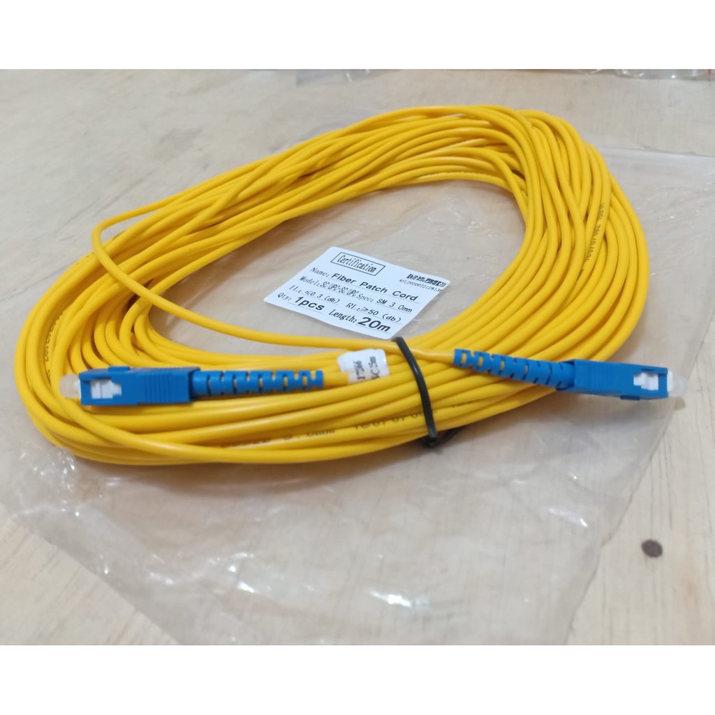 Patchcord SC UPC 20Meter /Patchord SC-SC Simplex Kabel Fiber Optik 20meter