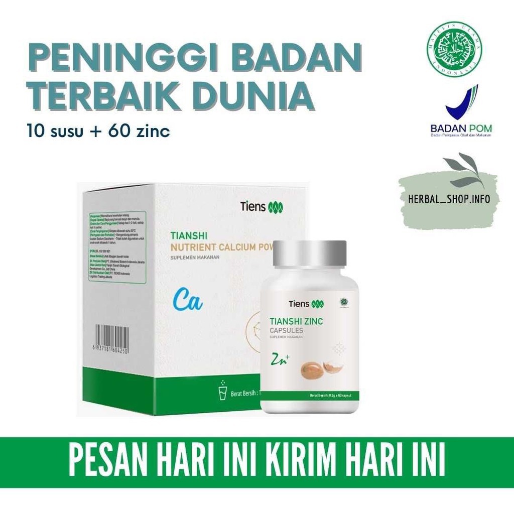 

Peninggi Badan Tiens Original Susu NHCP dan Zinc Kapsul