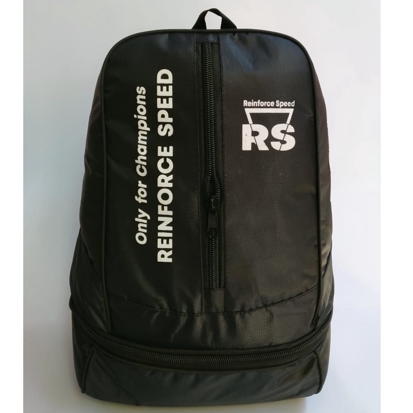 Tas Ransel Raket Badminton RS Hitam (Thermo) Berkualitas/Tas Bulutangkis Multifungsi/Ransel Olahraga