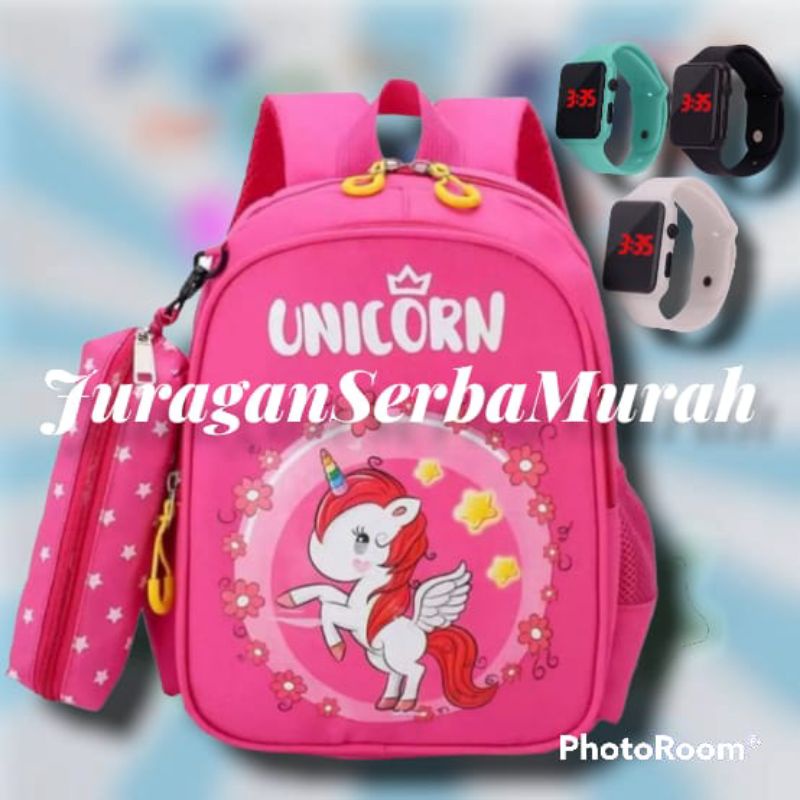 Tas Ransel Sekolah Anak Perempuan Paud TK SD Karakter Unicorn Murah