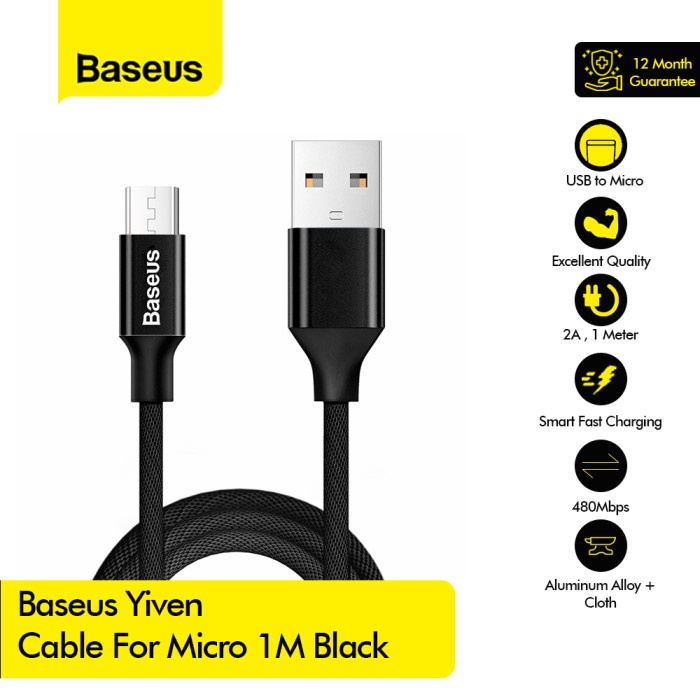 Baseus Yiven Kabel Data Micro 1M - Kabel Data Baseus Micro