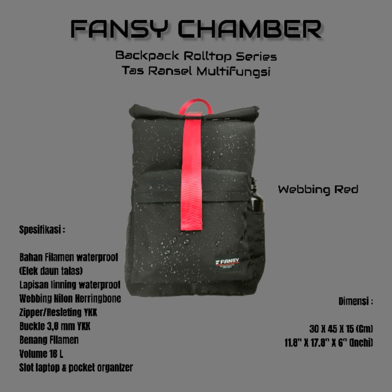 Tas ransel Backpack Fansy Chamber Filamen Waterproof Anti air