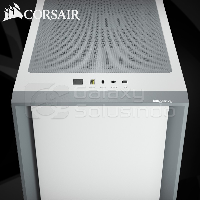 Corsair 4000D Tempered Glass Mid-Tower ATX Gaming Case - White / Putih