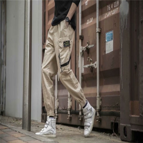 Overall pria  Korea tren  celana  kasual pria  longgar kaki 