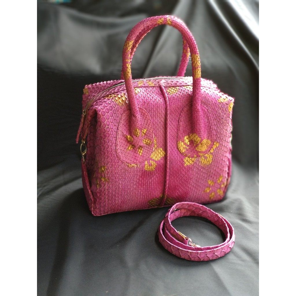 Tas Wanita Kulit Ular Python / Sanca Asli Kualitas Ekspor Fashionable