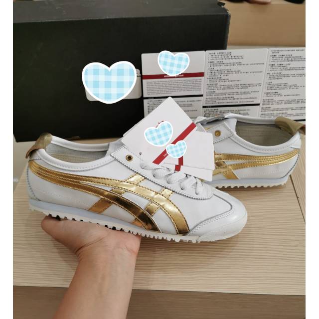 Sepatu Jepang White Gold Leather