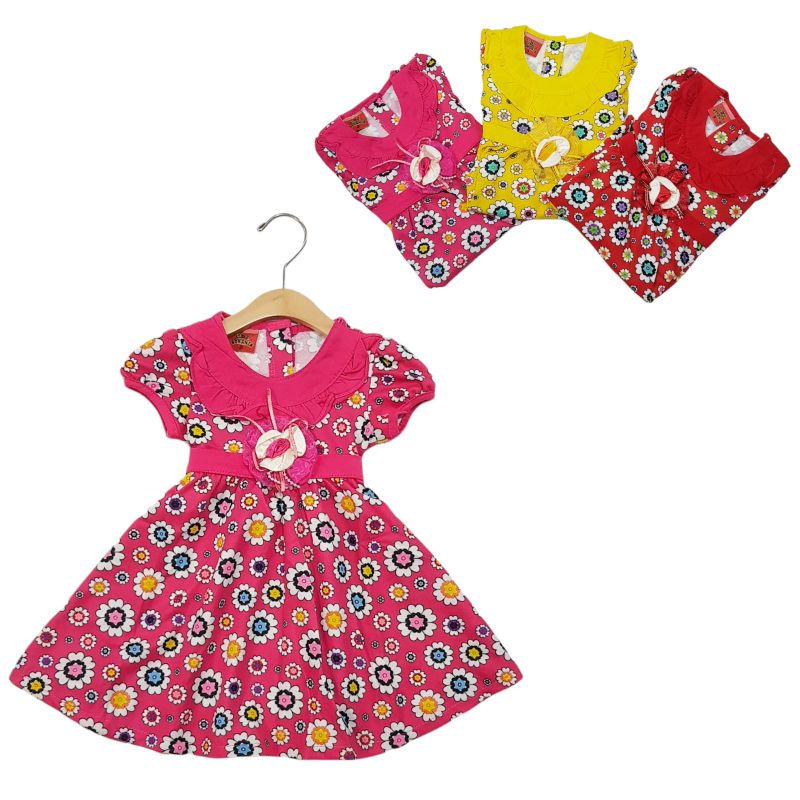 DRESS FASHION ANAK PEREMPUAN 2-4 TAHUN MOTIF BUNGA