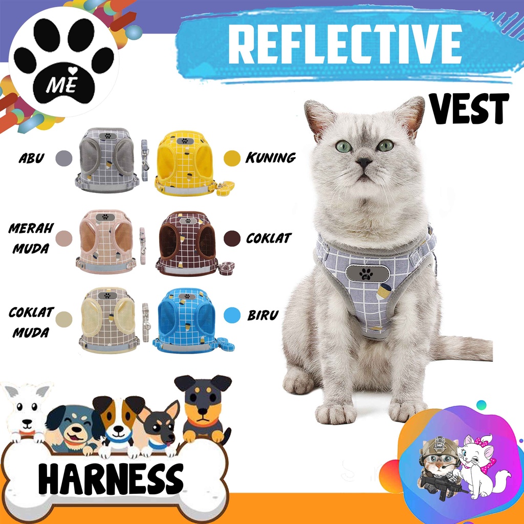 Pet Harness &quot;ROMPI REFLECTIVE&quot; Memantulkan Sinar Cahaya