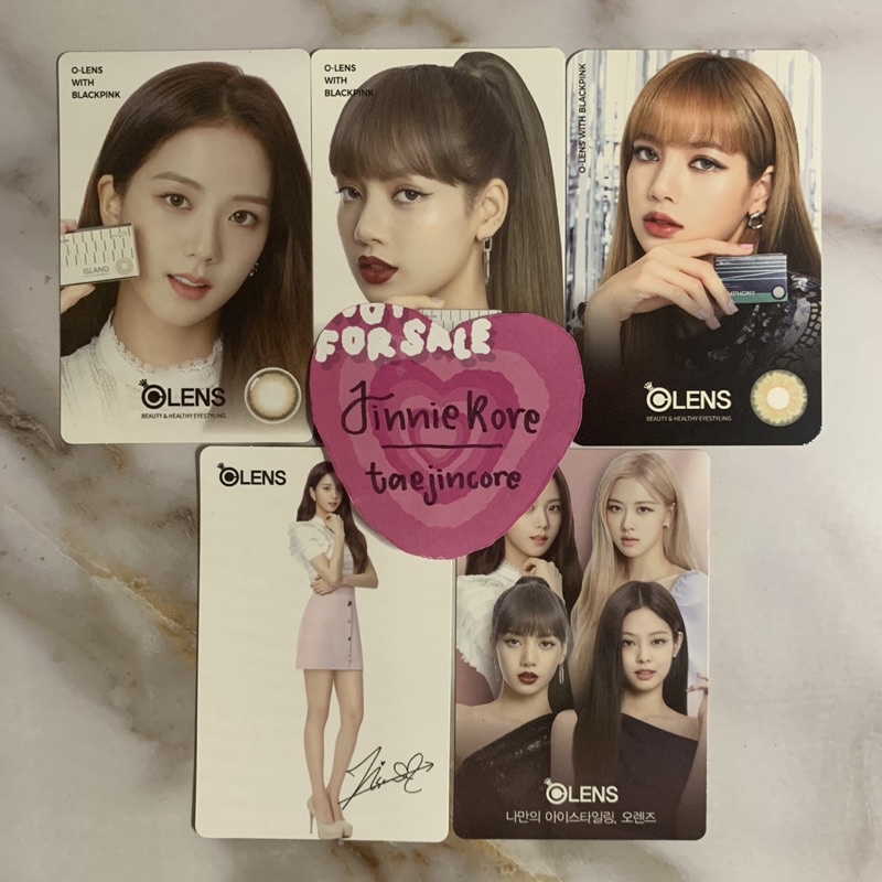 BLACKPINK X OLENS OFFICIAL GIFT PHOTOCARD 2018 2019 VERSION JISOO LISA GROUP OT4 STANDING ZOOM CLOSE