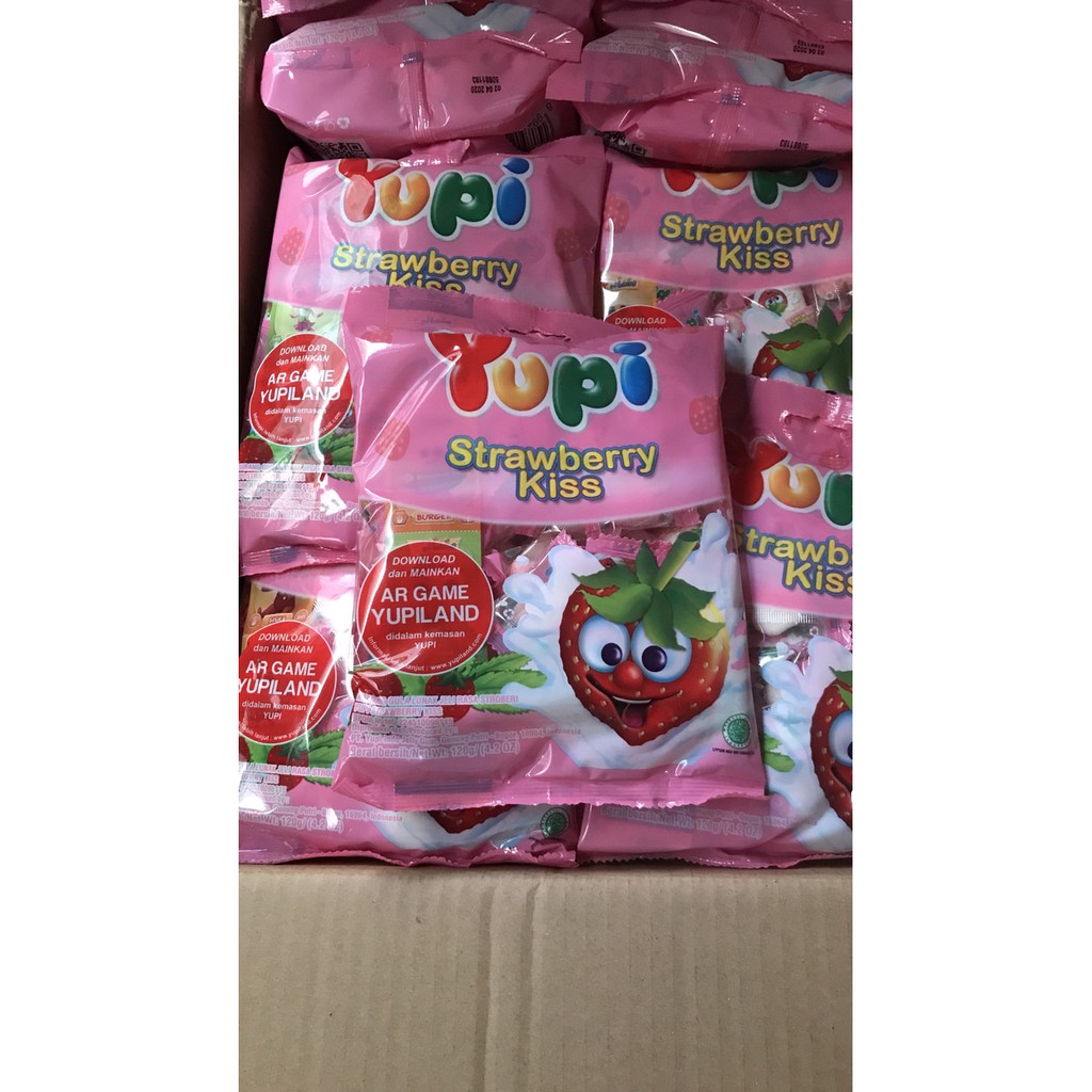 

Permen Yupi Strawberry Kiss 1 Bungkus 120g 120gr Merah Pink Stroberi