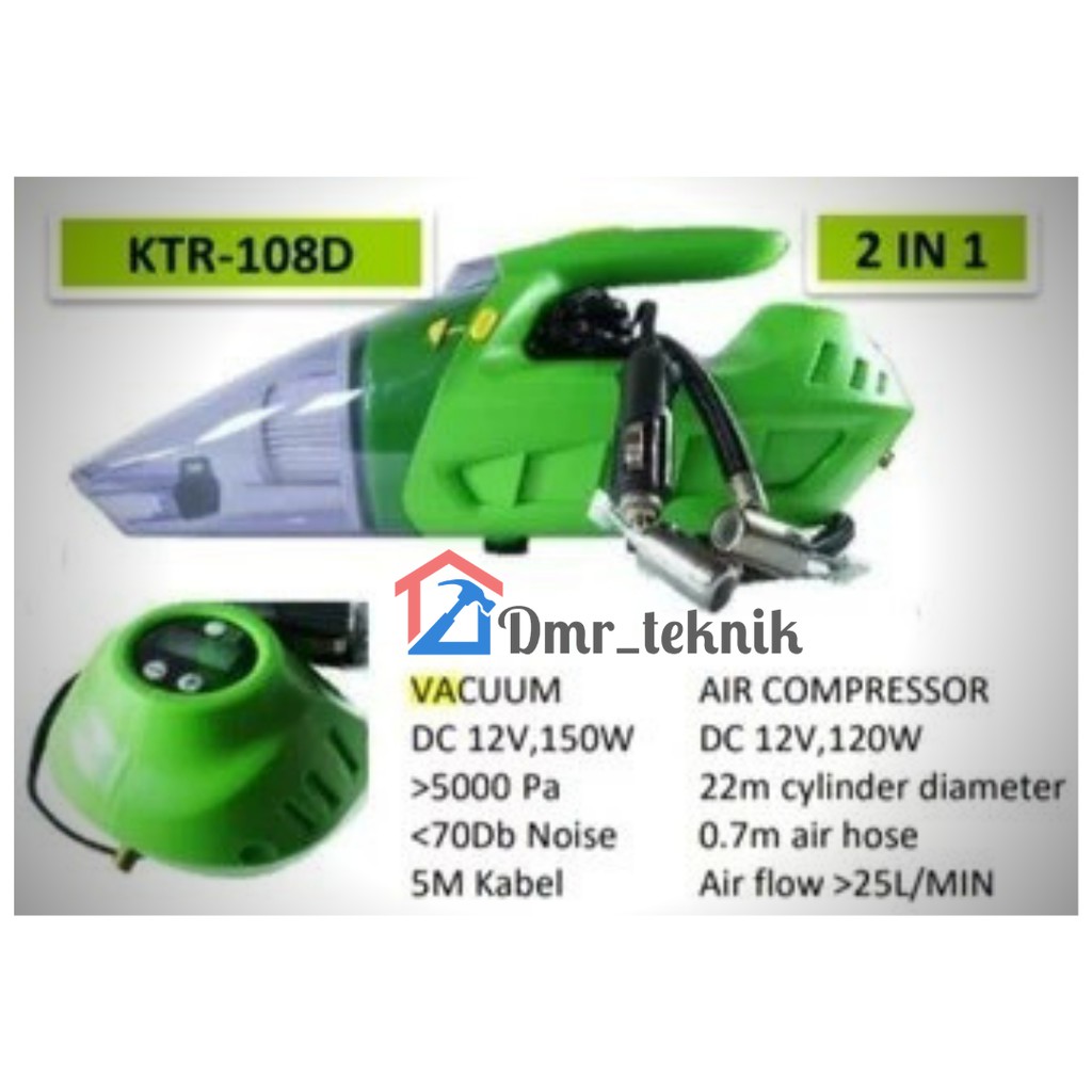 Vacuum Cleaner KENTARO KTR-108D 2 in 1 + Pompa Angin Mini DC 12V