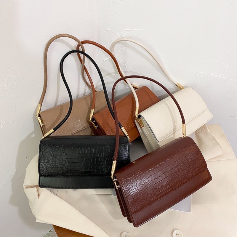 MARKAS MS1422 Tas Mini Perempuan Korean Style Fashion Wanita Motif Buaya Croco Woman Slingbag