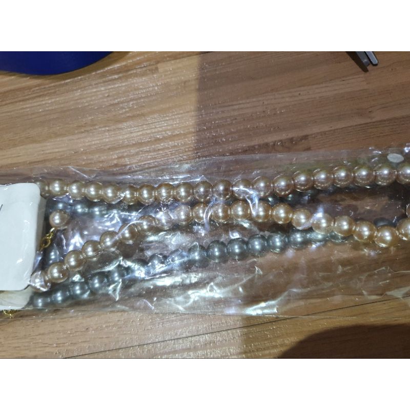 Kalung Premium Mutiara mix Lapis Silver925 perak Mata Kilau Kalung Premium Quality Tidak Karatan Anti Alergi K1130