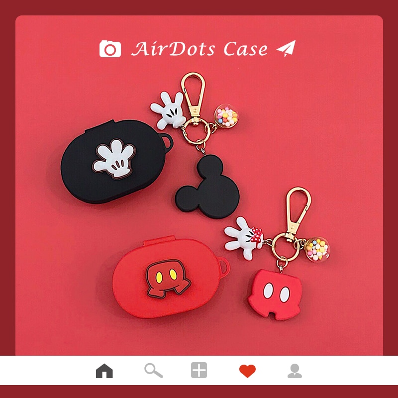 Soft Case Silikon Motif Kartun + Gantungan Kunci Untuk Xiaomi Redmi Airdots Youth / Redmi Airdots 2