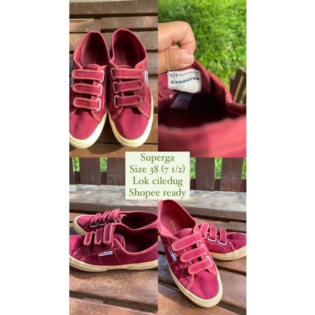 Superga cotu classic 2750 velcro maroon