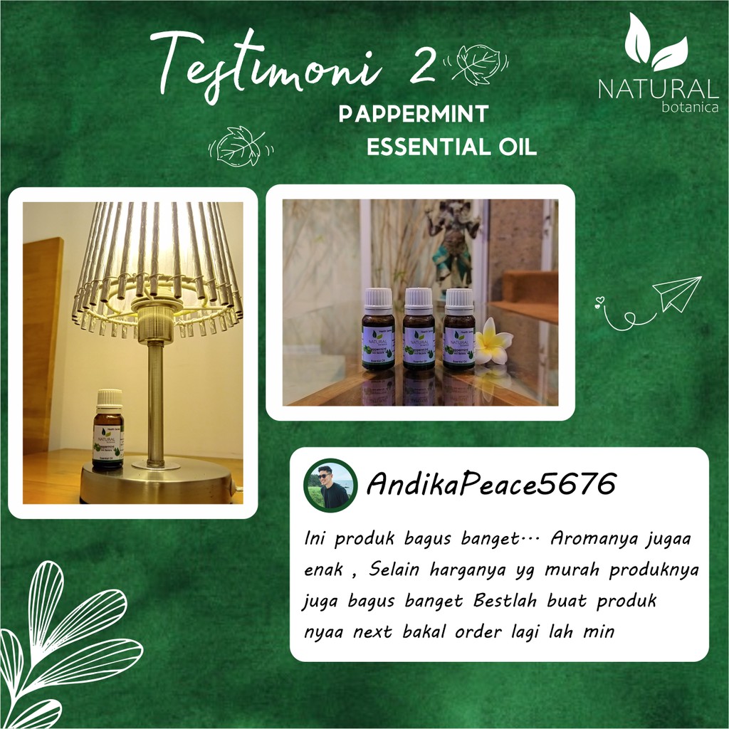 Natural Botanica Peppermint Essential Oil Pure Minyak Esensial Atsiri AromaTerapi Diffuser Humidifier