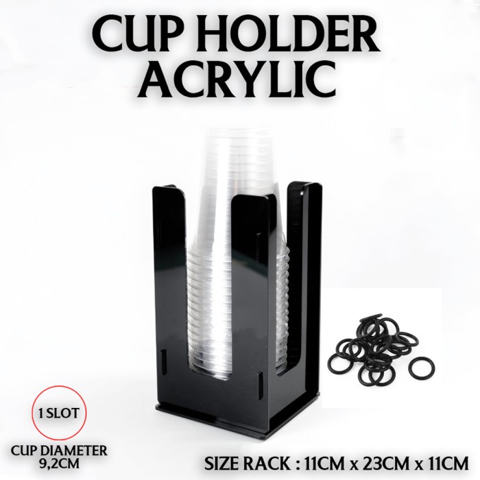 Rack Organizer Paper Cup Acrylic - Rak Coffee Cup Akrilik 1 Slot