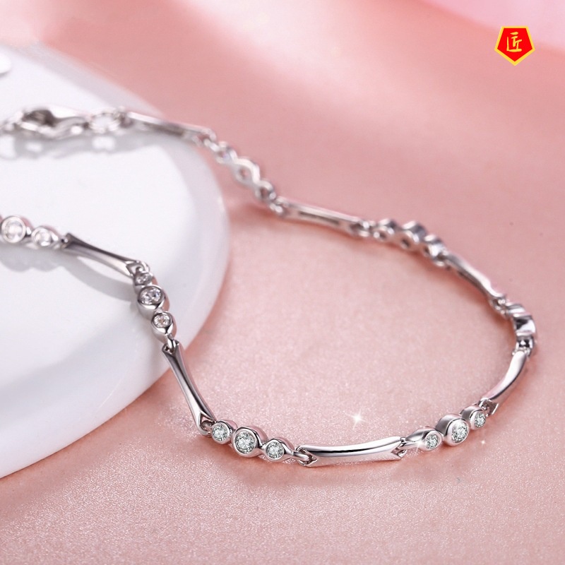 [Ready Stock]925 Silver Bracelet Female Simple Personality